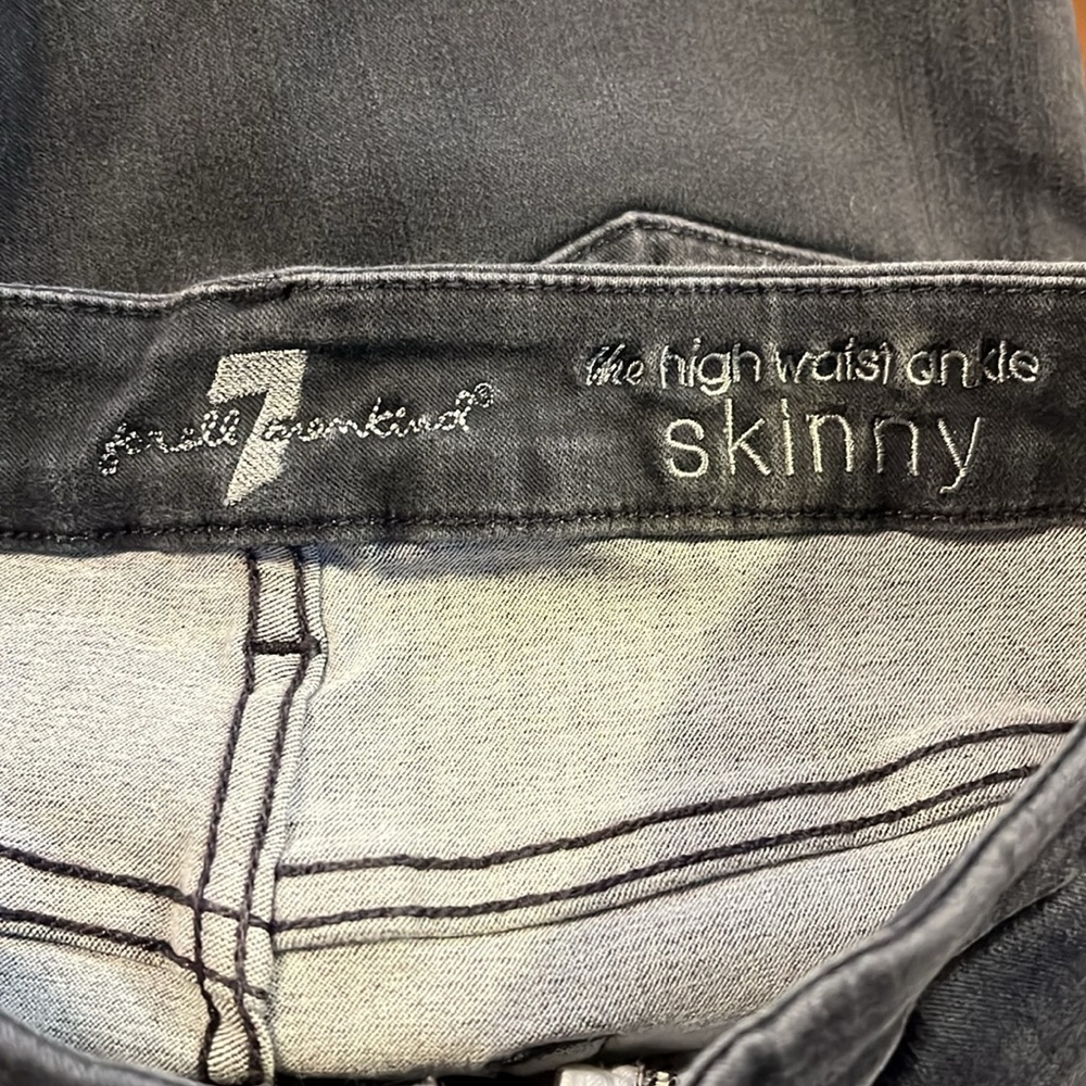 7 For All Mankind Dark Grey Skinny Jeans - Picture 5 of 5
